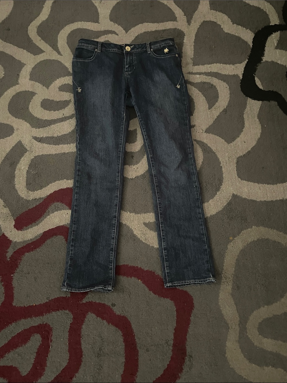 Apple Bottoms Dark Blue Straight Leg Jeans